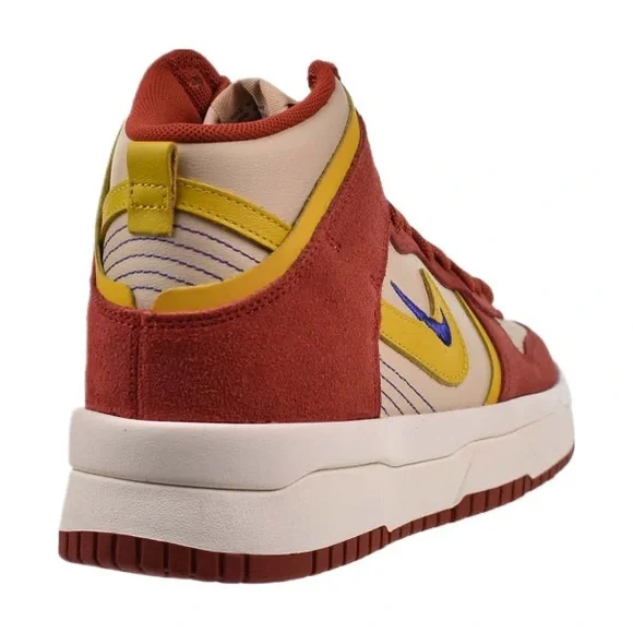 Nike Dunk High Up "Cinnabar" Women's Shoes Red-Gold - size 6.5 - Picture 4 of 8